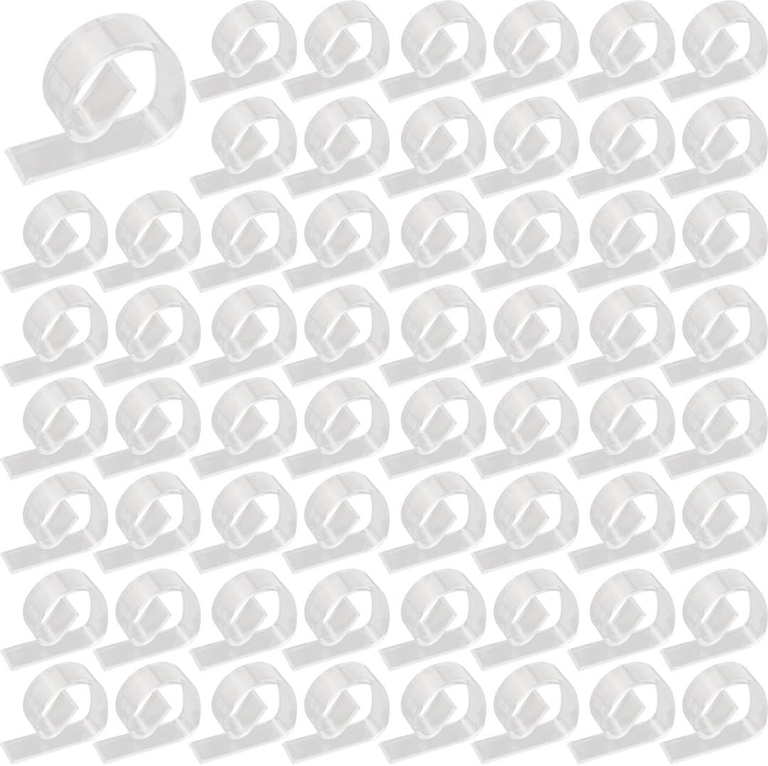 ROYHOO 72PCS Transparent Clear Tablecloth Clips, Plastic Table Cloth ClipsWindproof Table Cover Holder ClampsTable Cloth Holder for Christmas Home Wedding Party Indoor Outdoor Camping Picnic (72)