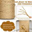262 ft/80 m Sisal Rope for Cat Scratcher, 1/4 inch/ 6 mm Thick Twine for Cat Scratching Post Cat Tree Replacements DIY Craft Projects, Jute Hemp Rope with 4 Random Colors Cat Toys
