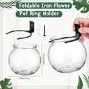 Baderke 6 Sets of Plastic Wall Planters for Indoor Plants Plant Propagation Station Hanging Planter Propagation Vases with Flower Pot Holder Ring for Artificial Wall Plants Indoor Outdoor Decor
