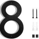 2 x 8 Inch House Numbers for Outside Modern | Large Floating Black House Numbers | Address Numbers/Door Garage Gate |911 Visibility Signage (8)
