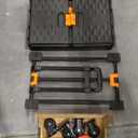 Foldable Utility Cart Collapsible Crate Rolling Carts with Wheels, Hand Truck Storage Box with Telescoping Handle, Folding Shopping cart with Wheels for Office Shopping Camping Travel Moving