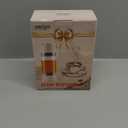 Aelga Coffee Syrup Dispenser, Honey Dispenser, 12 OZ Glass Syrup Bottles with Handle, No Drip Pouring, Coffee Bar Accessories for Coffee and Tea, Black 2 Pack