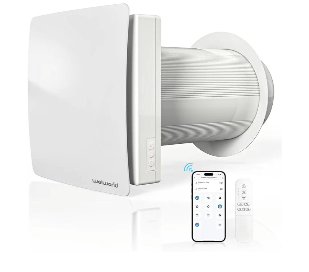 Through the Wall HEPA Ventilation Fan- Ultra Quiet EC Motor Wall Vent Fan with WiFi/Remote Control, Brings Fresh Air In and Exhausts Stale Air Out for Bedroom, Basement, Attic