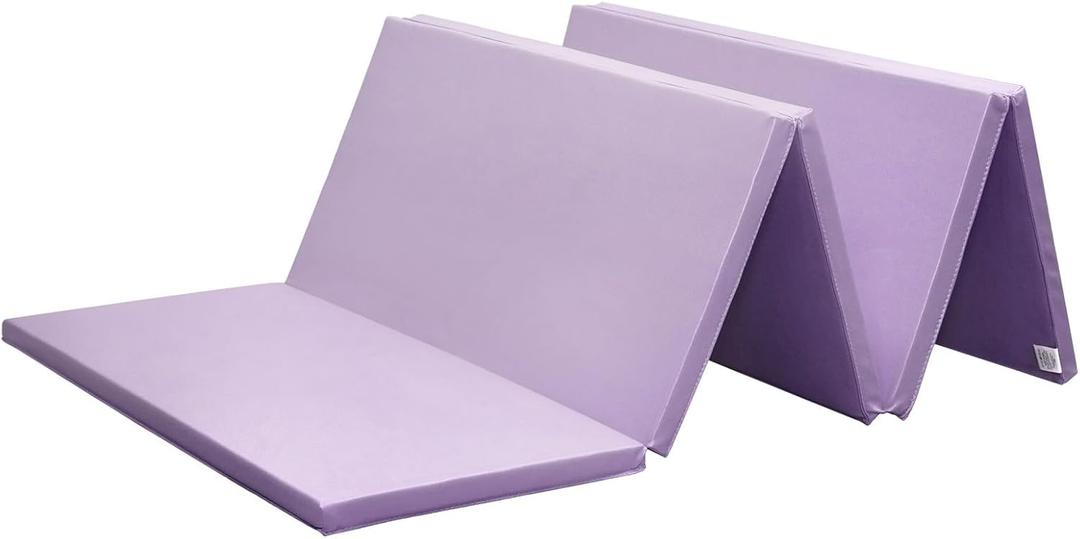KaRaDaStyle Gymnastics Mat Folding Stretch Mats 75"x31"x1.2" Exercise Muscle Training Children Play Horizontal Bar Mat Yoga Sports Soundproof Home Use (Purple/5-fold)