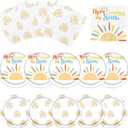 Here Comes The Son Baby Shower Decorations, Sunshine Plates and Napkins Disposable Retro Boho Sun Party Supplies for Boys Kids Birthday, Here Comes The Sun Baby Shower Decorations, Serve 20