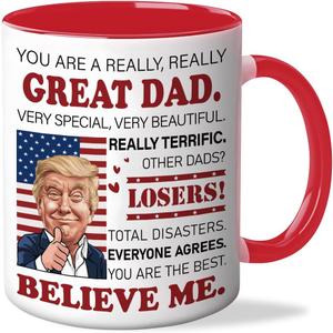 Quimoy Father Day Gifts from Daughter Son, Double-sided Printing Fathers Day Mug, Funny Dad Gifts for Birthday, Christmas, Thanksgiving Day-11oz Dad Coffee Mug