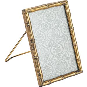 Creative Co-Op Metal and Reclaimed Wood Photo Frame, Gold (4" x 6")