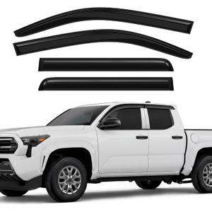 4PCS Window Rain Guards Compatible with Toyota Tacoma 2024 2025 2026 Double Cab, Outside Tape-On Mount Vent Deflectors Visors Accessories (Fit for 2024+Tacoma Double Cab)