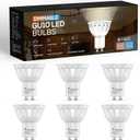 Torkase GU10 LED Bulb, Dimmable MR16 2700K Warm White, 120V 500LM Track Light 5W 50W Equivalent, 90% Energy Saving, 40 Degree, Replacement for Recessed Lighting, 6 Pack