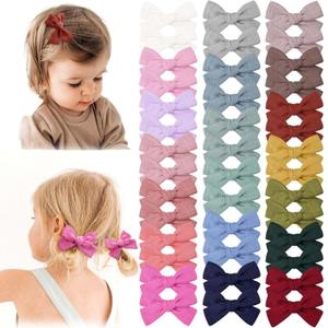 Oaoleer Baby Hair Clips, 40PCS Fully Lined Hair Bows for Girls Toddler Babies Kids Baby, Non Slip Tiny Hair Accessories for Infants Toddlers Kids Children Little Girls (Hair Bows-B)