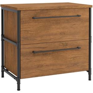 Sauder Iron City Lateral File, Checked Oak Finish