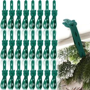XunYee 20 Pcs Christmas Garland Hangers for Mantle,Garland Hooks Christmas Wreath Ties,Fireplace Stocking Hanger, Reusable Silicone Adhesive Straps for Stairways Banister Front Door Staircase
