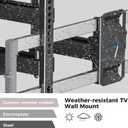 Weatherproof Outdoor TV Mount for 47-90 inch TV, Full Motion TVs Wall Mount TV Bracket with Smooth Swivel Tilt Extension Leveling, Hold Tv up to 132lbs, Max VESA 600x400mm by USX STAR