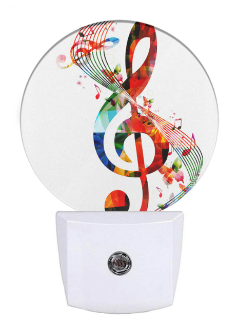 EKOBLA Music Night Light Colorful Music Notes Night Lights Plug into Wall for Girls Boys Men Women, Dusk to Dawn Sensor LED Nightlight Home Office
