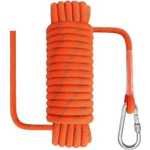 10 mm x 10 Meters Outdoor Rope for Marine, Hunting, Boating, Fishing, Rafting, Camping, Hiking, Anchor, Mooring, Floating, Dock Lines, Kayak, Canoe, Rescuing, Knotting Practice Red with Hook