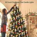 Minetom Christmas Candle String Lights, 48FT 50 LED Candle Lights for Indoor Outdoor, Connectable Flameless Candle Lights with Clips for Xmas Tree Holiday Seasonal Celebration Decoration, Warm White