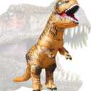 Inflatable Dinosaur Costume for Adult Halloween Dinosaur Costumes Blow up T rex Costume for Adults (Brown)