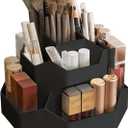 360 Rotating Black Makeup Brush Holder Organizer with 9 Slots, Makeup Organizers Countertop, Makeup organization and Skincare Storage for Vanity, Desktop, Bathroom (Black)