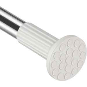 Shower Curtain Rod 51-148 Inch (4.25-12Ft), ZOCONE Adjustable Tension Curtain Rod No Drilling, Stainless Steel Spring Tension Shower Rods for Bathroom Window Outdoor Non-Slip Easy Install (51-148 Inches)