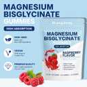 Magnesium Bisglycinate Gummies, with 500mg Magnesium Bisglycinate Chelate Sea Salt Raspberry Fruit Powder, Improve Sleep & Nervous, Relax Muscles, Strengthen Bones, Vegan, 60 Count, EXP: 06/08/2028