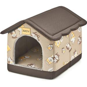 Jiupety Dog House Indoor, XL Size Indoor Dog House for Medium and Large Dog, Warm Cave Sleeping Nest Bed for Cats and Dogs, Brown