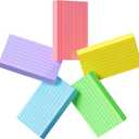 3 x 250 Count Colored Index Cards 3x5, 180gsm Heavy Weight Flash Cards | Ruled Index Cards, 5 Color (50 Sheets Each), Portable Note Taking for Students, Teachers, Note Cards for Office Home College