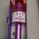 Amazmic Toys for Girls, Kids Karaoke Microphone Toddler Microphone for Kids with Lights, for Girls, Birthday New Year Party Boys Toy Age 3 4 5 6 7 8+(Light Purple)