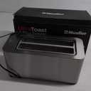 Mueller UltraToast Full Stainless Steel Toaster 4 Slice, Long Extra-Wide Slots for Bagels and Waffles, 6 Browning Levels, LED Display, Cancel/Defrost/Reheat Functions & Removable Tray, Kitchen Gadgets