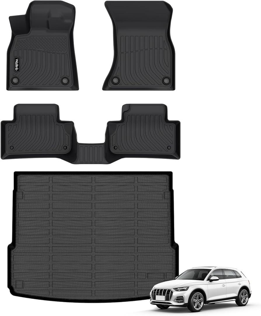 Floor Mats & Cargo Trunk Liners Custom Fit Audi Q5 / SQ5 2024 2023-2018 All Weather Floor Mats for Audi Q5 SQ5 2024 2023 2022 2021 2020 2019 Durable Floor Liners Accessories for Q5 2018-2024