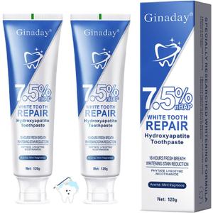 2Pcs Hydroxyapatite Toothpaste, Hydroxyapatite Toothpastes for Enamel Protection and Tooth Strengthening, Gentle Mint, Fresh Breath, Deep Cleaning Care.