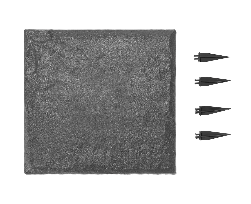 VEVOR Garden Stepping Stones, 16Pcs 15.5 x 15.5 in, Decorative Stepping Stones with Stakes, Weather-Resistant Plastic Pathway Pavers, Smooth Surface, Outdoor Walkway for Lawn Patio Landscape, Grey
