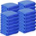 Newwiee 24 Pcs Bath Towels Bulk Coral Velvet Microfiber Bath Towels Set 28 x 55 Inch Large Absorbent Multipurpose Quick Drying Soft Body Towel for Shower Bathroom Beach Fitness Yoga Sports Spa(Blue)