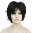 Lydell Short Layered Shaggy Full Wavy Synthetic Wigs (Dark Brown)