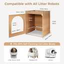 Self Cleaning Cat Litter Box Enclosure, XXL Extra Large Hidden Litter Box Furniture Cabinet, Handwoven PE Rattan Dog Proof Enclosed Litterbox, Fits Most Automatic Litter Boxes, Natural