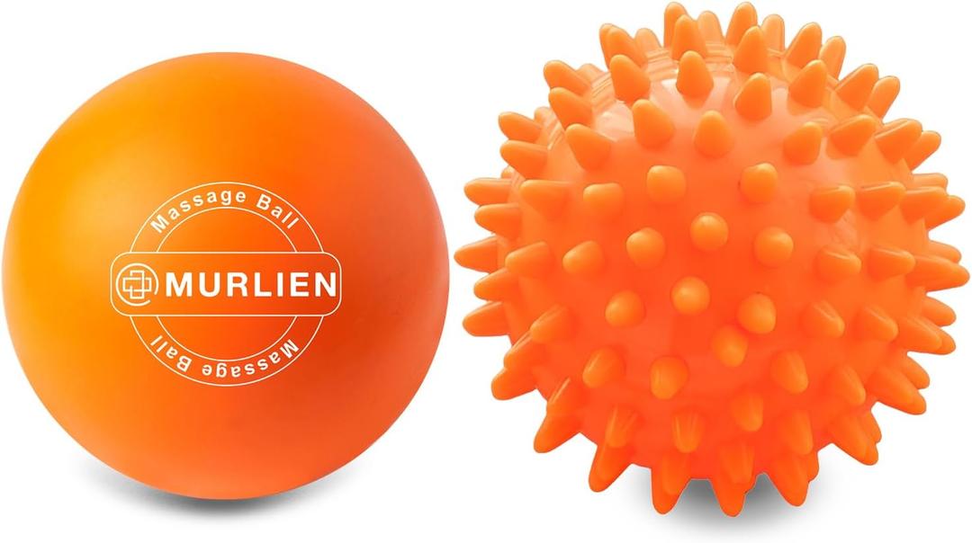 Massage Ball Set, Spiky Ball & Lacrosse Ball for Body Massage, Muscle Relief, Deep Tissue, Myofascial Release, Massager for Neck, Shoulder, Back, Foot or Muscle Tension - Orange