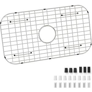 Sink Bottom Grid 24-1/8" x 12-5/8", Centered Drain with Corner Radius 1-1/2", Sink Protector for Single Bowl Kitchen Sinks