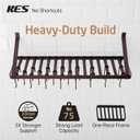 KES 75lb High-Capacity Oil Bronze Pot Rack Wall Mounted, holds up to 150 lb with Pot Lid Holder 34 Inch Heavy-Duty Pots and Pans Hanging Rack with 20 Hooks, Drilling Template Provided for Easy Install