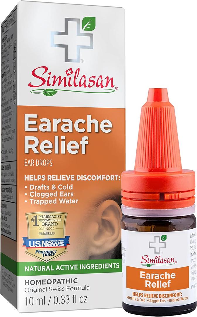 Similasan Earache Relief Ear Drops 0.33 Ounce Bottle, #1 Pharmacist Recommended for Ear Pain