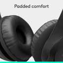 Logitech H390 Wired Headset for PC/Laptop, Stereo Headphones with Noise Cancelling Microphone, USB-A, in-Line Controls, Works with Chromebook - Black