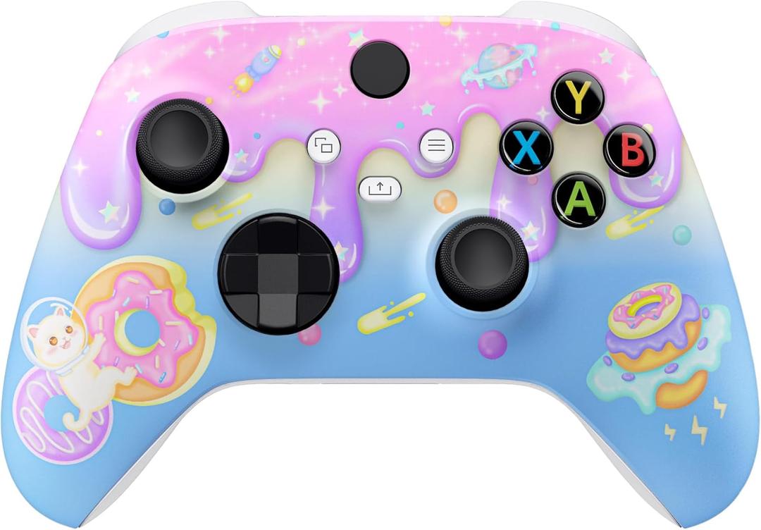 EXtremeRate Replacement Shell for Xbox Series X|S Controller - Unleash Your Style - Donut Odyssey Custom Acessories Skin Front Housing Cover for Xbox Core Controller Wireless [Control Without]