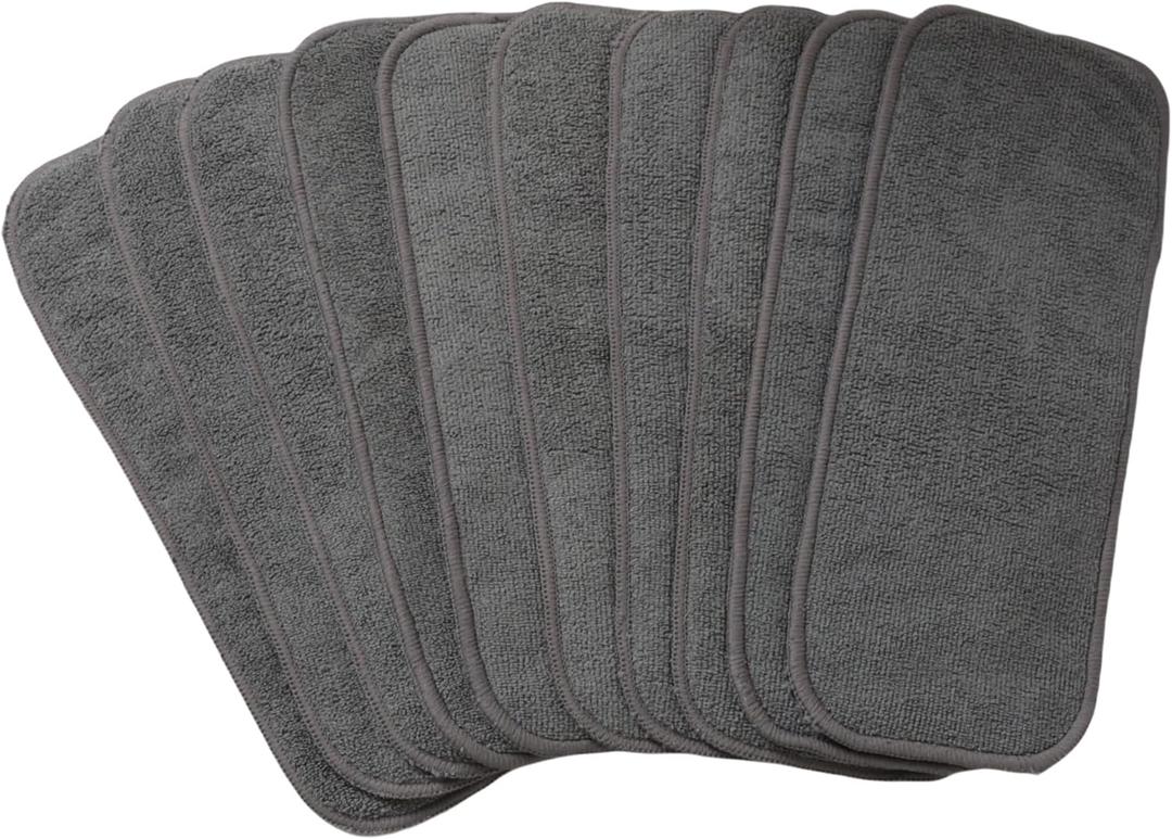 10pcs Reusable Soft 3 Layers Inserts for Baby Cloth Diaper,High Absorbing Washable Liners (10pcs-Grey Inserts)