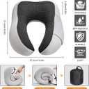 Glowki Travel Neck Pillow 100% Pure Memory Foam, 2025 New Neck Pillows for Sleeping, Neck Pillow for Travel Comfortable U Shape, Portable Ergonomic Design for TravelingCarWashable Cover(Grey)