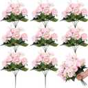 Crowye 8 Bouquets Wedding Silk Peony Hydrangea Flowers with Stems 12.6" H Elegant Faux Vintage Artificial Flowers for Decoration for DIY Table Party Decor Centerpieces Home (Light Pink)