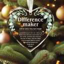 Thank You Gifts - Appreciation Gifts for Women, Boss, Coworker, Teacher, Nurse, Employee - Inspirational Farewell Goodbye Going Away Glass Thank You Ornament 2025