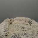 Friends Forever Donut Dog Bed Faux Fur Fluffy Calming Sofa For Medium Dogs, Soft & Plush Anti Anxiety Pet Couch For Dogs, Machine Washable Coco Pet Bed with Non-Slip Bottom, 30"x30"x7" Tan