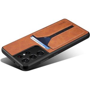 Kowauri for Galaxy S21 Ultra Case,SM-S21 Ultra PU Leather Wallet Case with Credit Card Slot Holder Ultra Slim Protector Case for Samsung Galaxy S21 Ultra 5G 6.8 inch (Khaki)