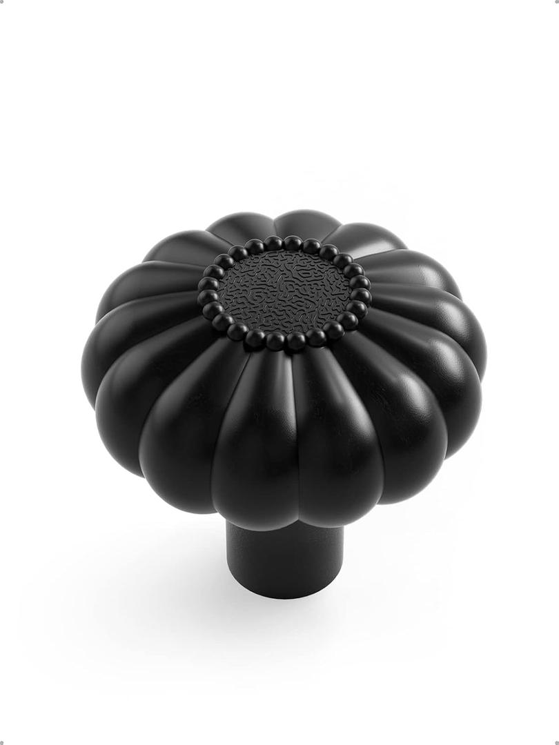 5 Pack Black Cabinet Knobs Kitchen Dresser Pulls Drawers Cupboard Bathroom Furniture Hardware Dresser Knob Round Cabinet Knob Decorative Cabinet Handles Solid Zinc Alloy