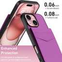 Bemal for iPhone 13 Wallet Case, Built-in Card Holder, RFID Blocking, PU Leather Kickstand, Magnetic Closure, Durable Shockproof Phone Cover for Women and Men, Violet