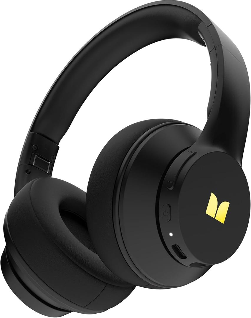 Monster Mission 100 Bluetooth Headphones, On Ear Headphones with Immersive Bass, Crystal Clear Call, 40H Playtime, Bluetooth 5.4, Comfortable Fit Wireless Headset for Travel Work