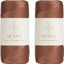 Sensy Premium 2 Pack of 2mm 251 Yards Polyester Rope 100% Polypropylene Cord Macrame Cord 2mm Crochet Bag Cord Macrame Rope Crochet Thread Gift for Knitter (Copper)